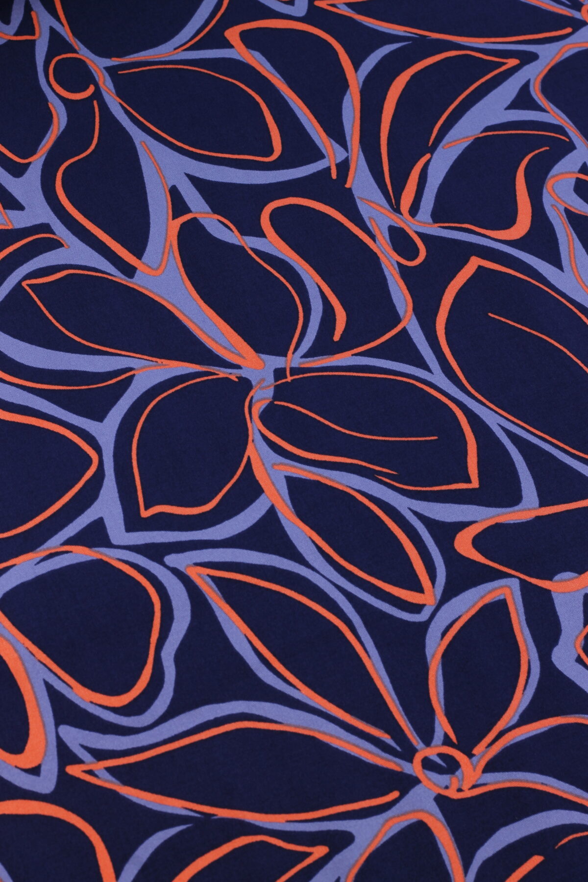 VISKOSE STRETCH: Abstract Flowers Navy - Image 2