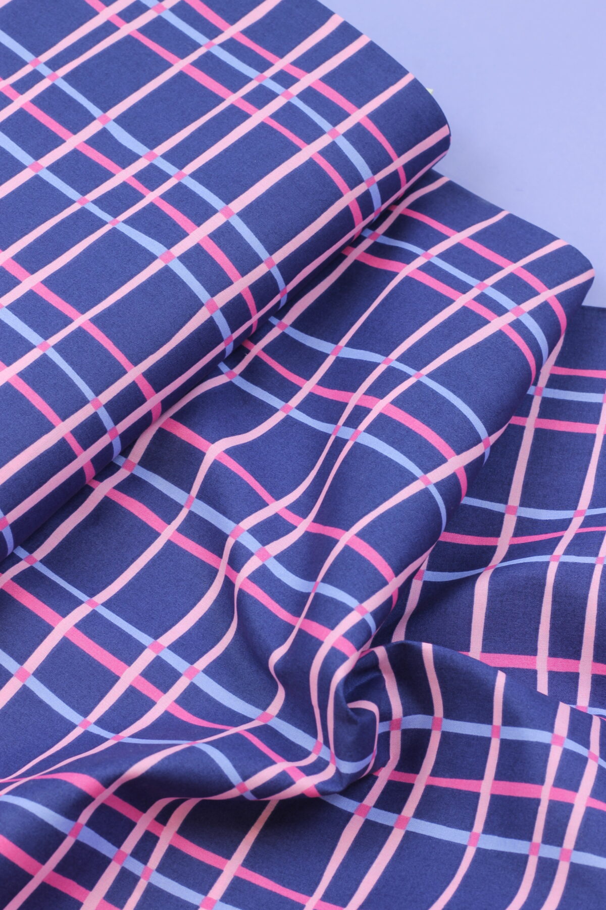 Baumwoll-Poplin "Checks Navy"