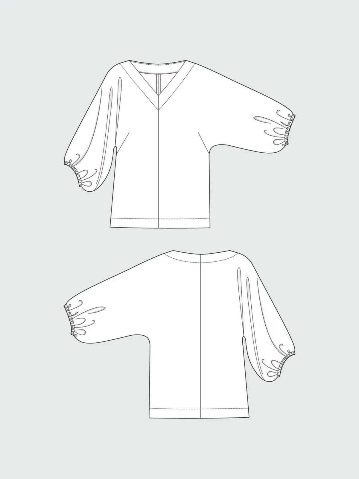 Schnittmuster: The Assembly Line "V-Neck Cuff Top" XL-3XL - Image 4